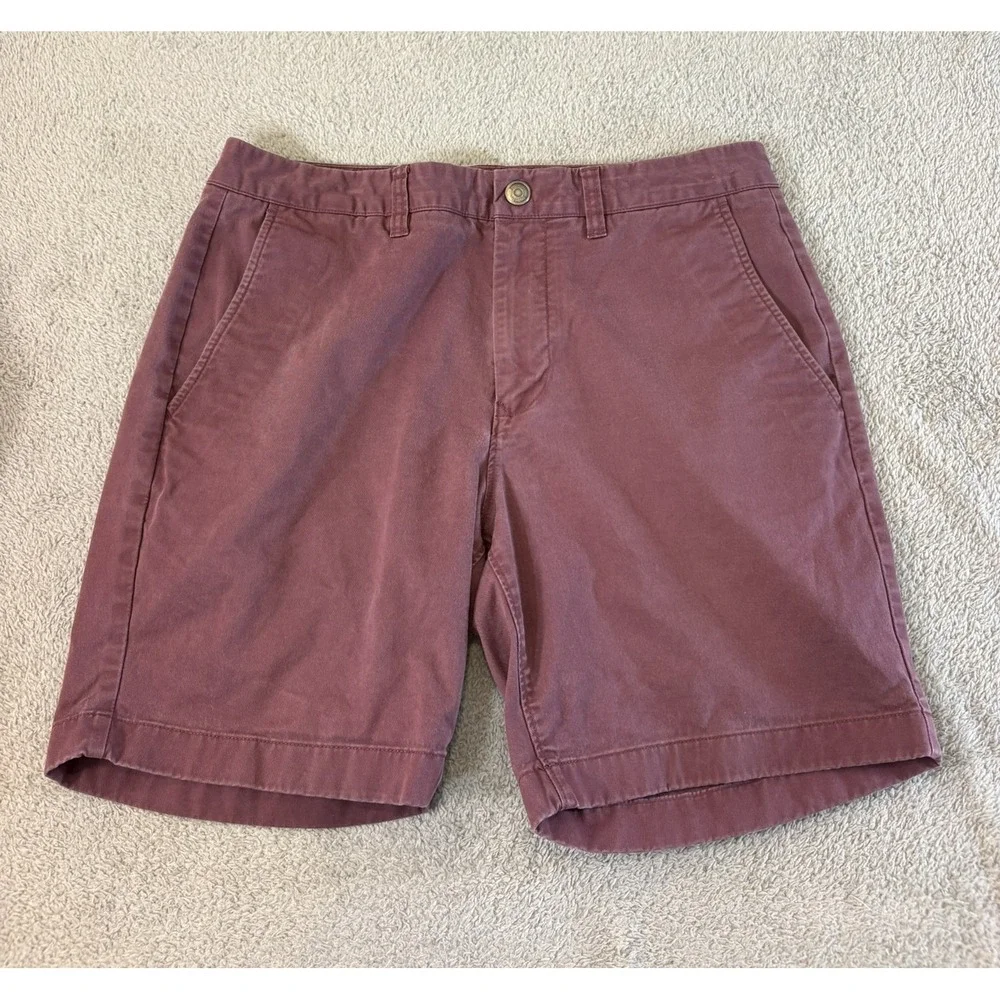 Bonobos Mens 32 (34) Washed Chino Shorts Lot 2 Pair Tan Burgundy Stretch 8